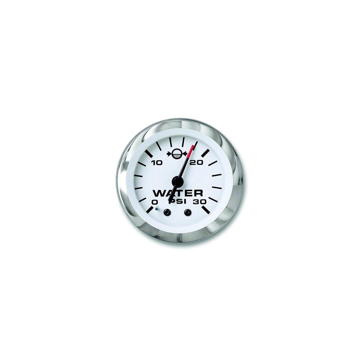 Sierra 65507P Lido Series 2" White & Stainless Steel Outboard Motor 0-30 PSI Dial Range Water Pressure Gauge