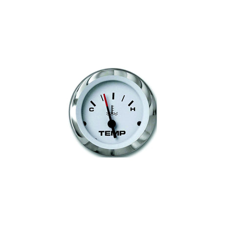 Sierra 65508P Lido Series 2" White & Stainless Steel Outboard Electric Motor Hot-Cold Dial Range Water Temperature Gauge Kit