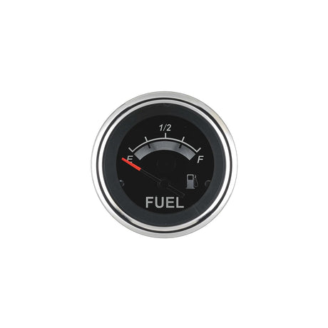 Sierra 67021P Black Sterling Series 2" Stainless Steel Fuel Gauge & Requires "F" Sender Code