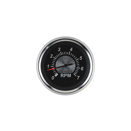 Sierra 67363P Black Sterling Series 3" Stainless Steel Outboard & 4 Stroke Gas Engine 0-7000 RPM Dial Range Tachometer with Outboard Alternator or Coil Sender Code