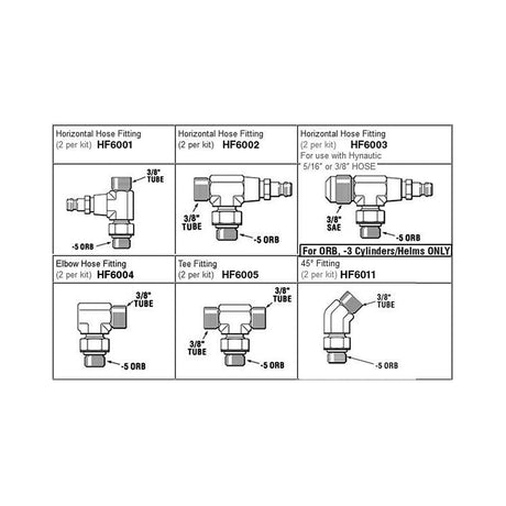 Dometic HF6004 Hydraulic 90 Degree Elbow Fittings | Aluminum | 3/8" Tube | 2/Kit