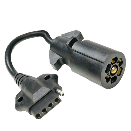 Seachoice 7-Way Round to 5-Way Flat Boat Trailer Adapter Plug, 8 in.