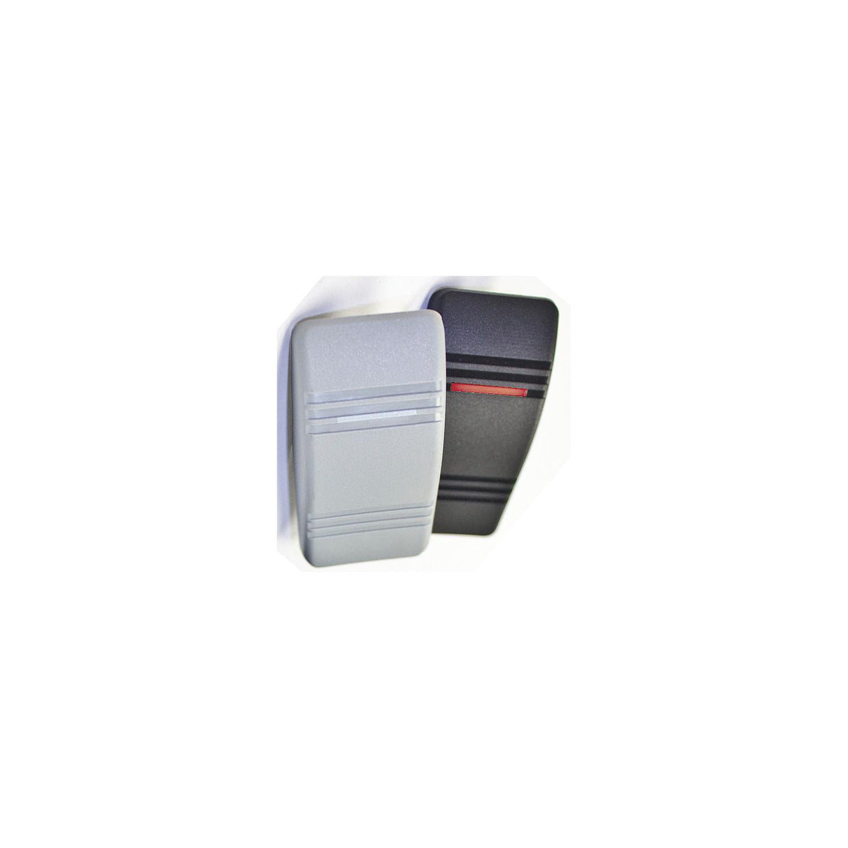 Contura III Illuminated Weather Resistant Illuminated Rocker Switch, Mom On/Off/On, Black & Gray