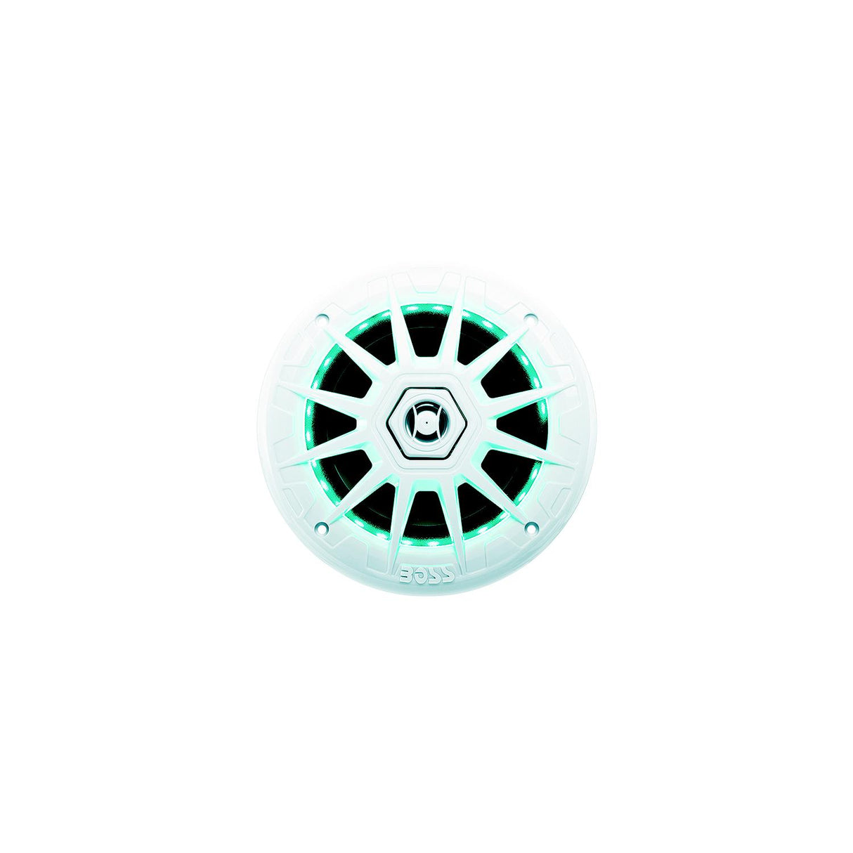 BOSS MRGB65 6-1/2" 2-Way Marine Full Range Speaker w/RGB Lights pr., White