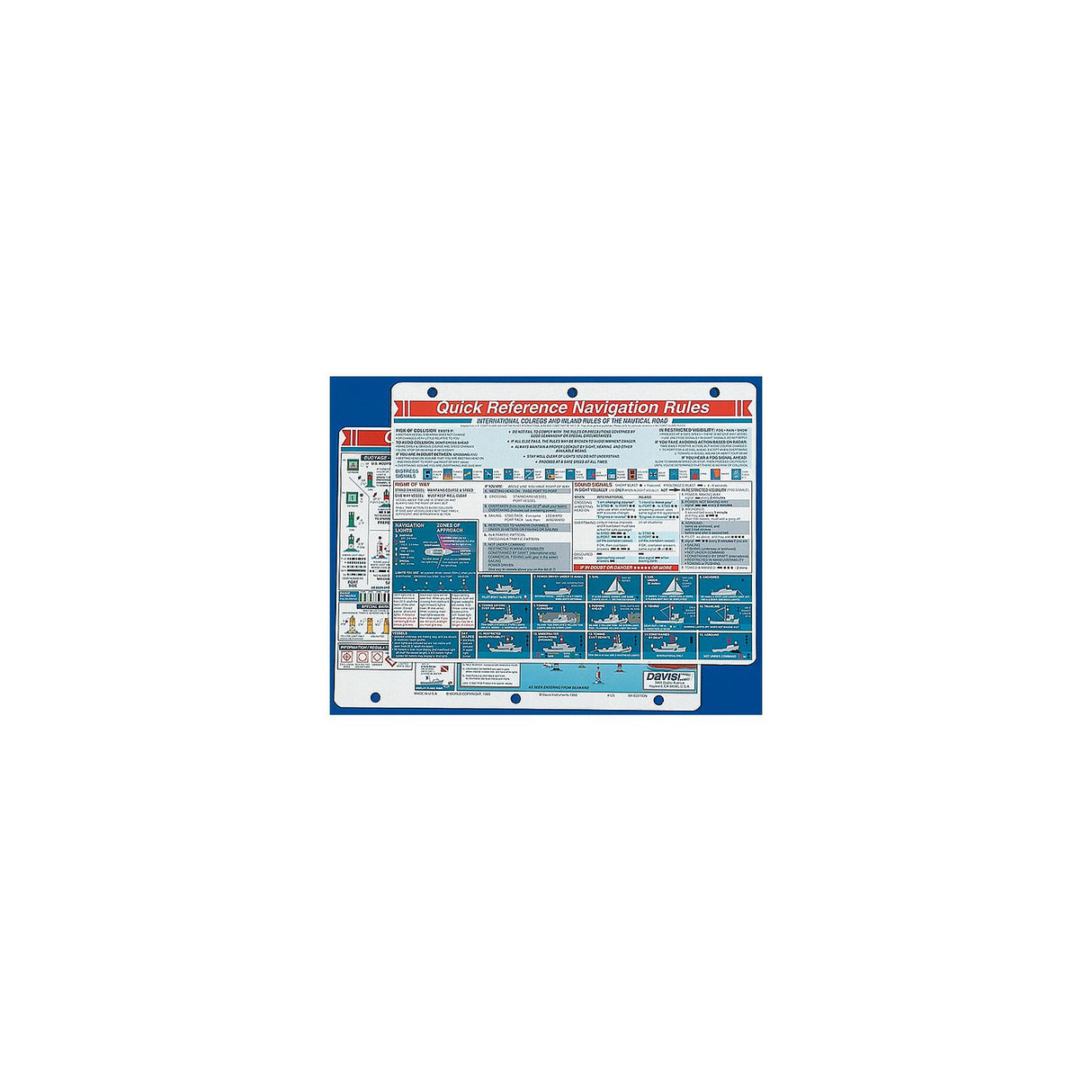 Davis 125 Navigation Rules Quick Reference Card