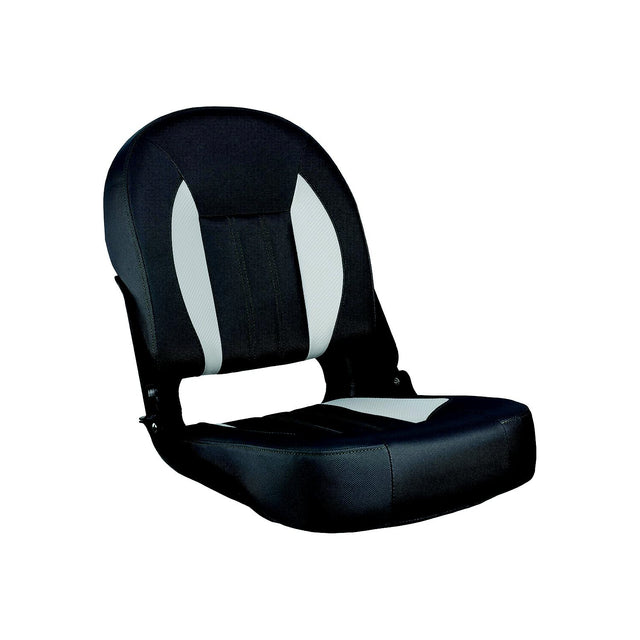 Springfield Marine 106106001 Skipper Premium Low Back Folding Seat, Charcoal and Gray White