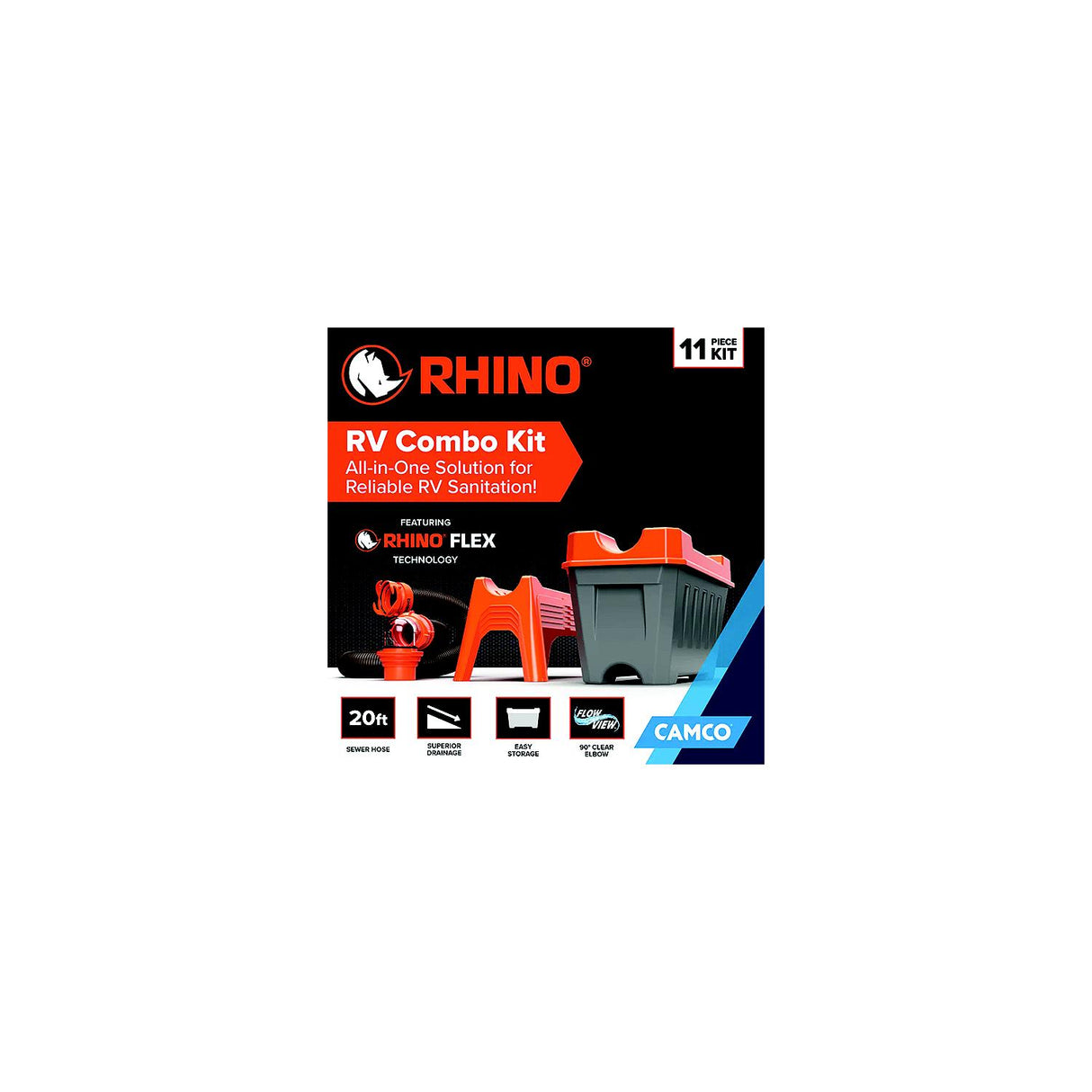 Camco 43075 Rhino RV Combo Kit, w/20' RhinoFLEX Hose