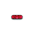 Anderson LED Oval Stop Turn & Tail Light Red With Chrome Bezel