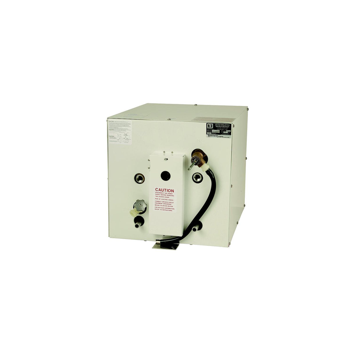 Seaward F1100W 120V AC 11 Gallon Water Heater With Front Heat Exchanger, White Epoxy Coated Aluminum Exterior