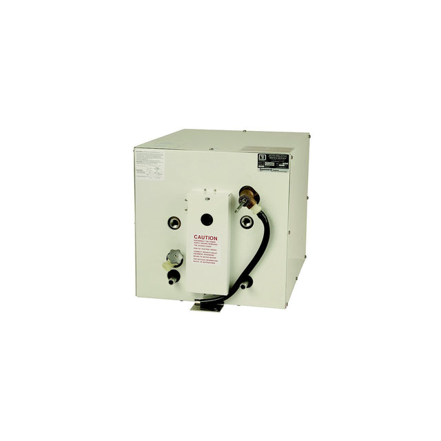 Seaward S1100W 120V AC 11 Gallon Water Heater With Rear Heat Exchanger, White Epoxy Coated Aluminum Exterior