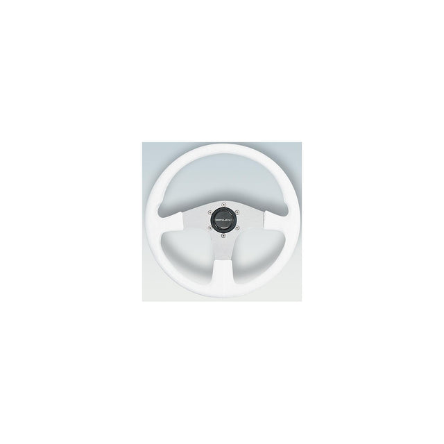 Uflex CORSEWS Corse Steering Wheel, White PVC Grip w/Silver Spokes