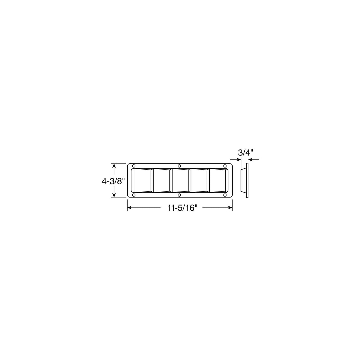 Attwood 14885 Louver Vent Stainless Steel