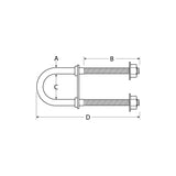 Attwood Bow Eye U-Bolt 3/8"-16 x 2-7/16"