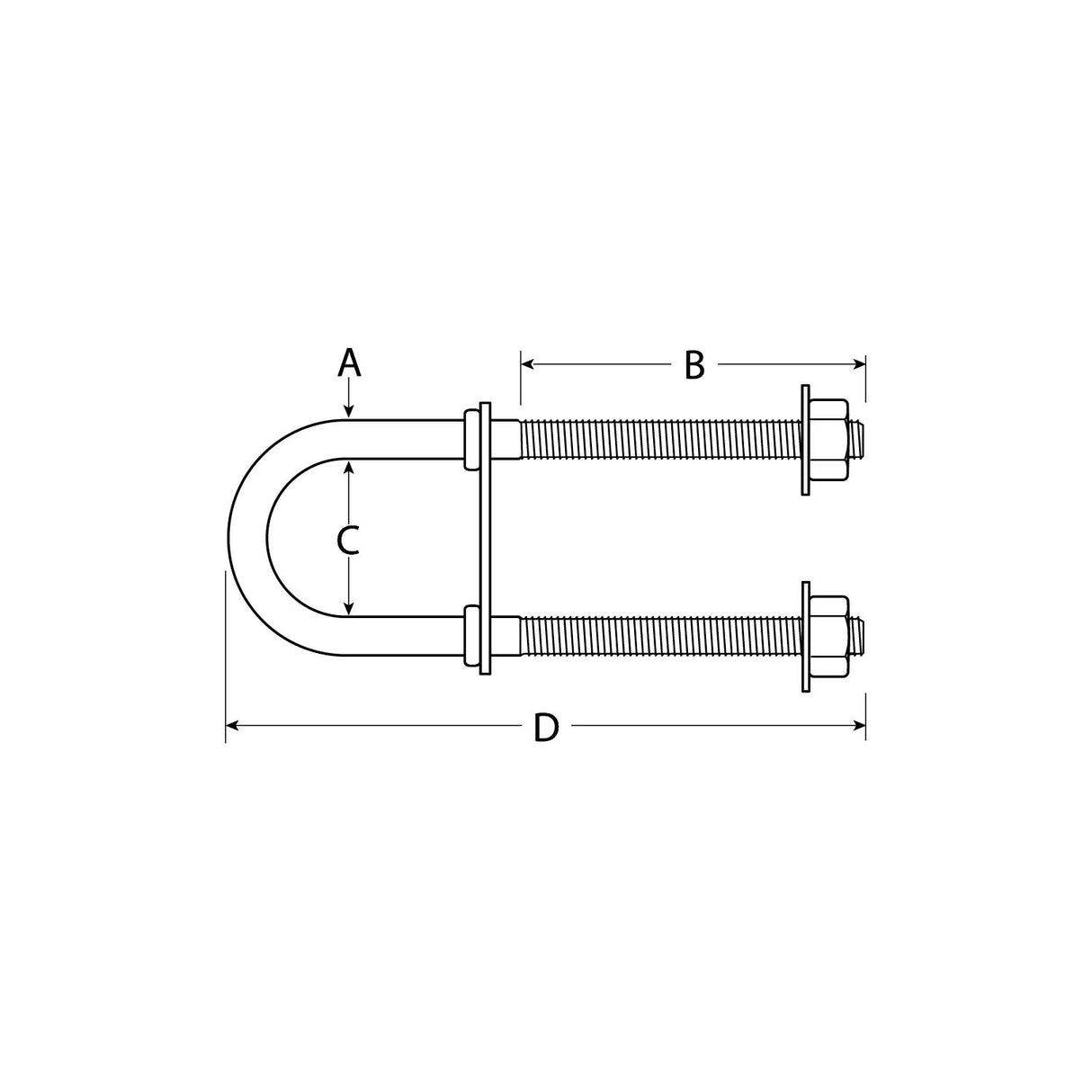 Attwood Bow Eye U-Bolt Stainless Steel 1/2-13 x 3-1/4"