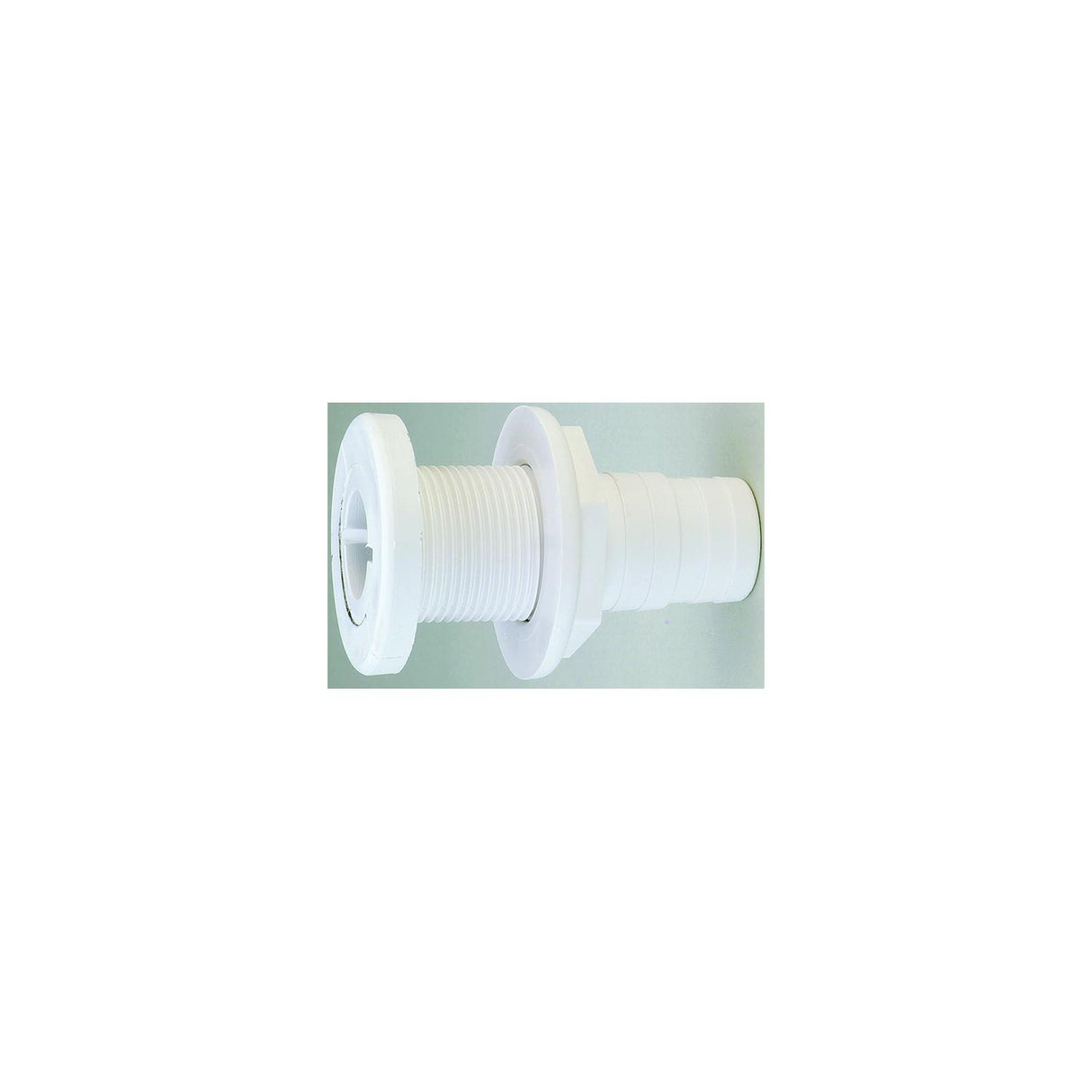 Attwood Thru Hull Connector For Hose, White - 1-1/8" to 1-1/4"