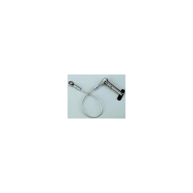 Attwood 662023 Tethered 1/4" Spring-Loaded Clevis Pin, Stainless Steel