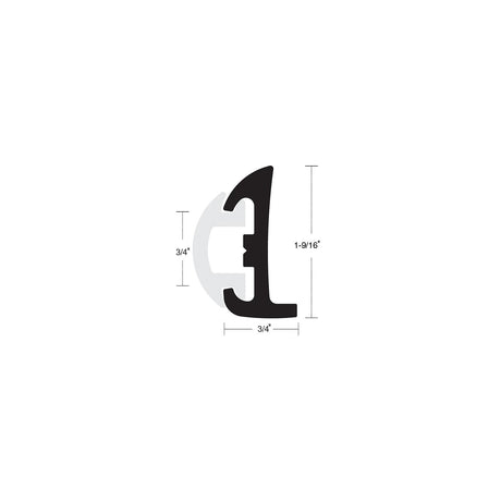 Black Semi-Rigid Rubrail w/Inser