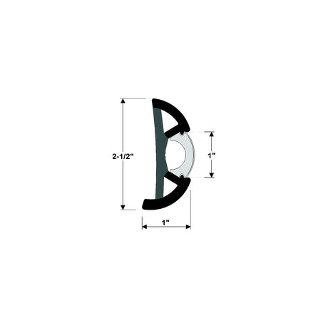 Taco V119970BKA1001 Suproflex Rub Rail Moulding Only, Large, 100', Black