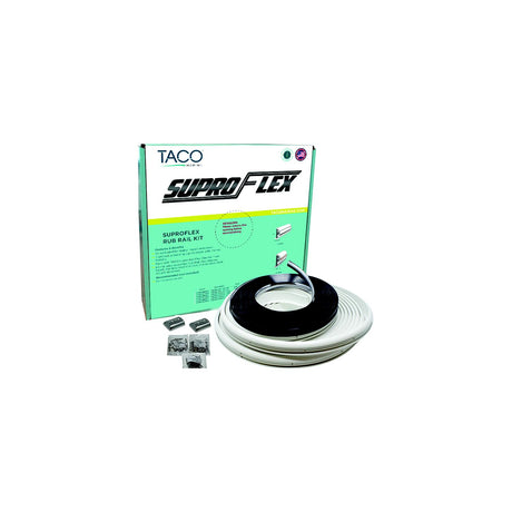 TACO V119991WWK602 Semi-Rigid SuproFlex Small Rub Rail Kit w/Flexible Vinyl Overlay Insert, 1-5/8" X 7/8", White
