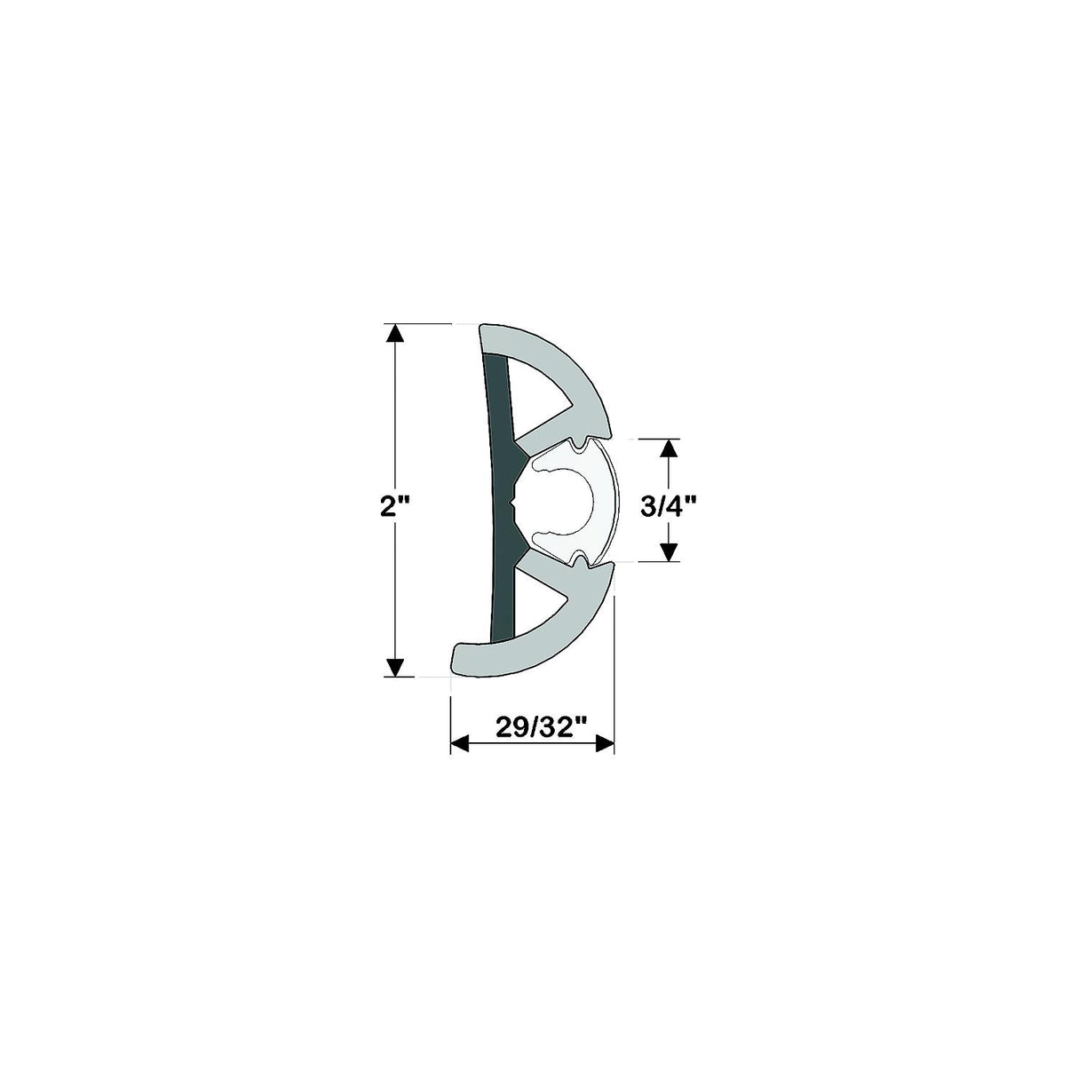 Taco V119990BBK802 Suproflex Rub Rail Kit, Medium, 80', Black/Chrome