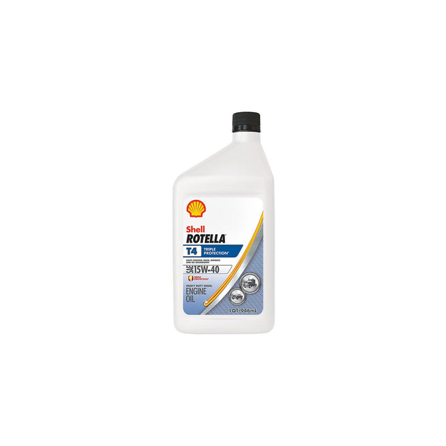 Shell 550049483 Rotella® T4 Triple-Protection® Heavy-Duty Diesel Motor Oil, 15W-40, Qt.