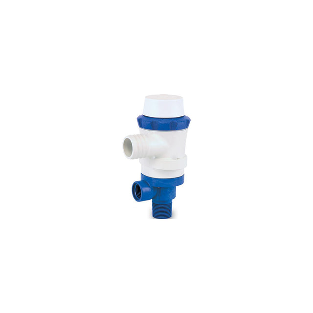 Shurflo 357-103-10 Anti-Airlock 12V 1,100 GPH 4.5 Amp White & Blue Piranha Dual Port Livewell Pump