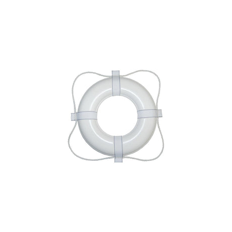 Taylor Vinyl Coated Foam Life Ring, 20" White w/White Rope, 1/case