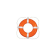 Taylor Vinyl Coated Foam Life Ring, 24" Orange w/White Rope, 6/case