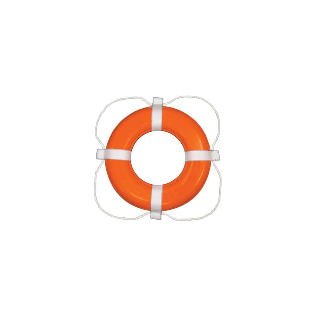 Taylor Vinyl Coated Foam Life Ring, 24" Orange w/White Rope, 6/case