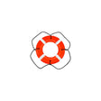Taylor Polyethylene Hard Shell SOLAS Approved Life Ring w/Black Rope, 30" Orange
