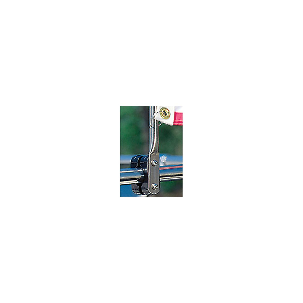 Taylor Stainless Steel Rail Mount Pulpit Staff 15" Long With Nylon Rail Clamp for 7/8" to 1-1/4" Rails