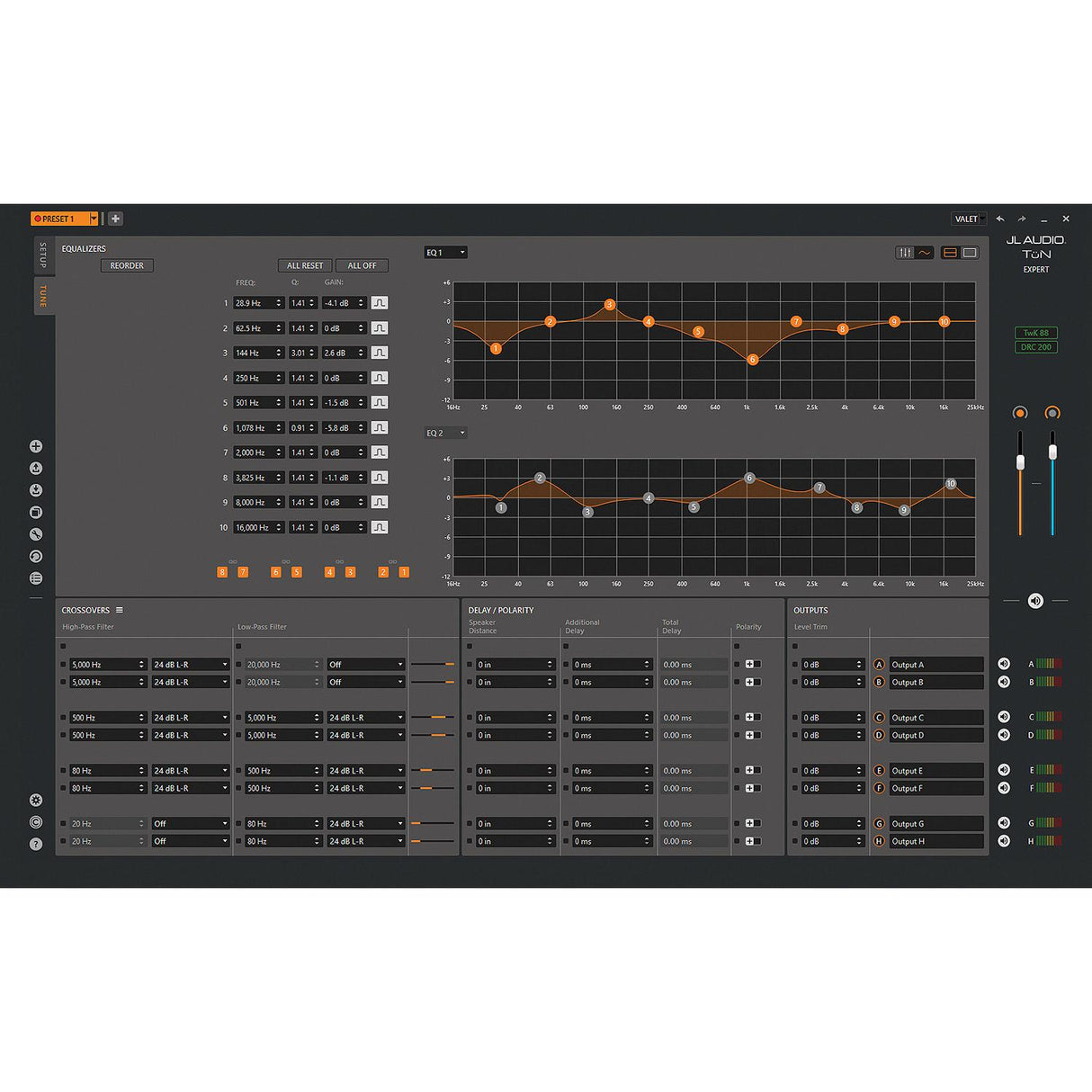 JL Audio 010-03166-00 TwK® System-tuning DSP Processor with 8-input and 8-output Channels (TwK-88)