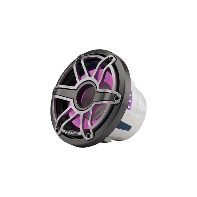JL Audio 0100349100 M6 Marine Subwoofer, M6-10W-S-GwGw-i-4, 10" Diameter, White, Sport Grille & Transflective™ LED Lighting