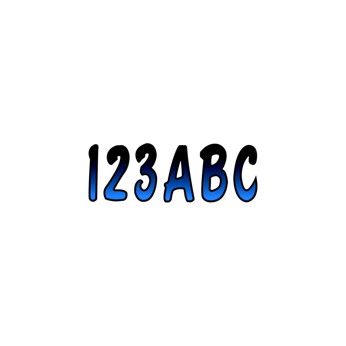 Hardline Series 200 Registration Kit, Cursive Font With Top to Bottom Color Gradations (Includes 4 Sets of 3" A-Z, 0-9)