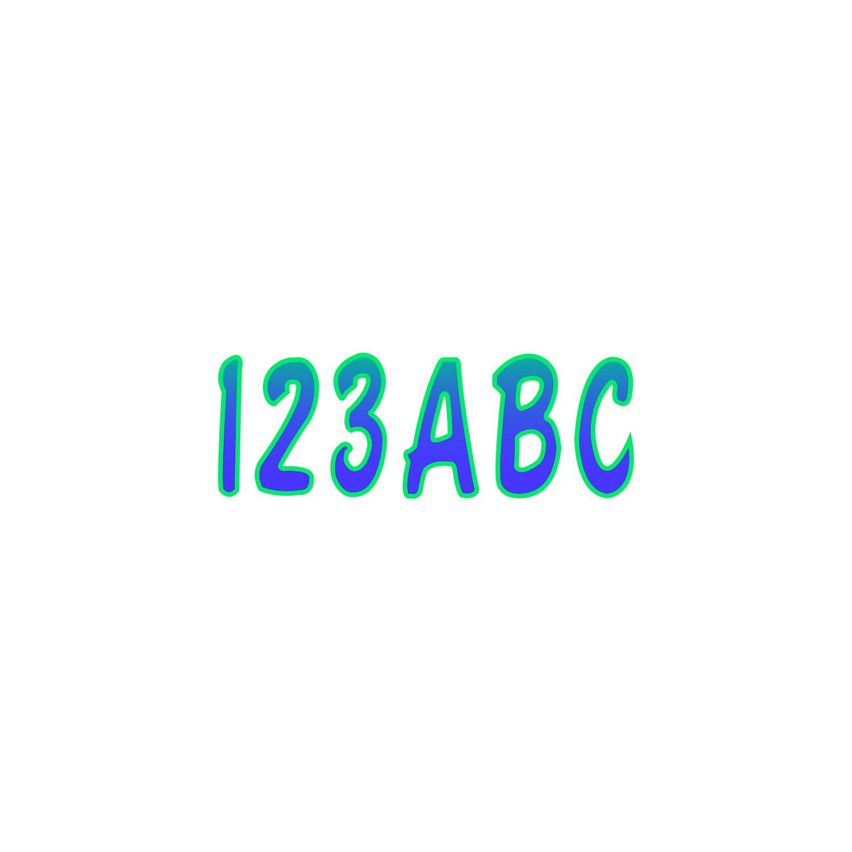 Hardline Series 200 Registration Kit, Cursive Font With Top to Bottom Color Gradations (Includes 4 Sets of 3" A-Z, 0-9)