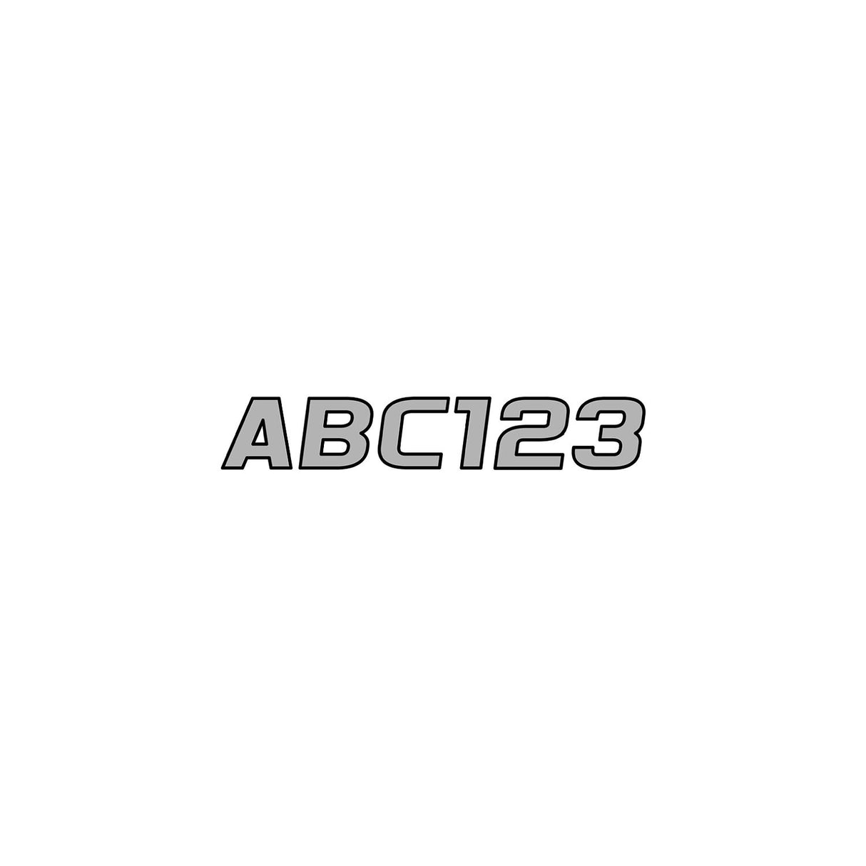 Hardline Series 700 Registration Kit, Solid Fill Colors With Black Outlines and Slanted European Font (Includes 4 Sets of 3" A-Z, 0-9)