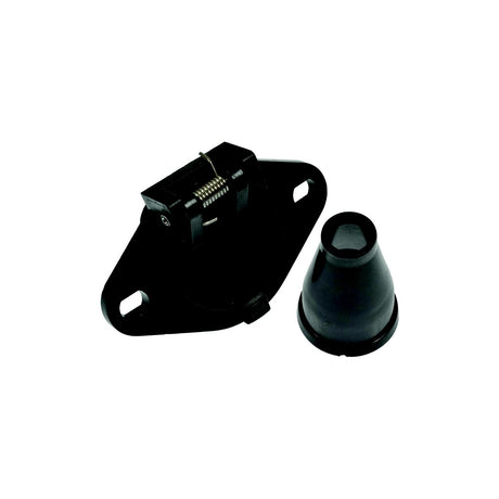 Pollak 6P-103V 6-Pole Round Plastic Vehicle End Socket w/ Rubber Boot