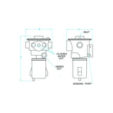 Groco 970150012 Hydromatic Self Cleaning Sea Chest and Strainer, Ports: 1/1/2" NPT A:13.2 ,B: 6.9 ,C:7.6, outlet: (1) 1/2". 2 3/4",(2) 1"