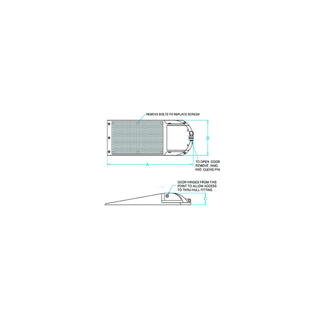 Groco APHS12501 APHS Series External Hull Strainer w/Access Door