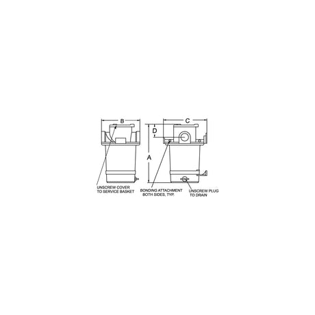 Groco ARG3000S Bronze Strainer With #304 SS Basket