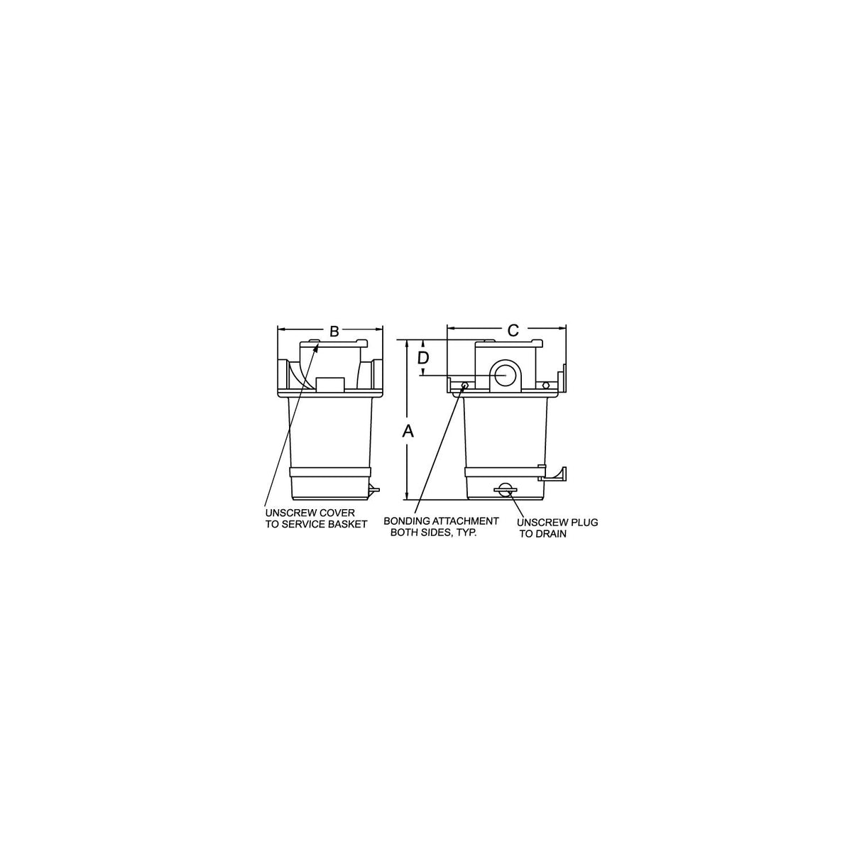 Groco ARG2500S Bronze Strainer With #304 SS Basket