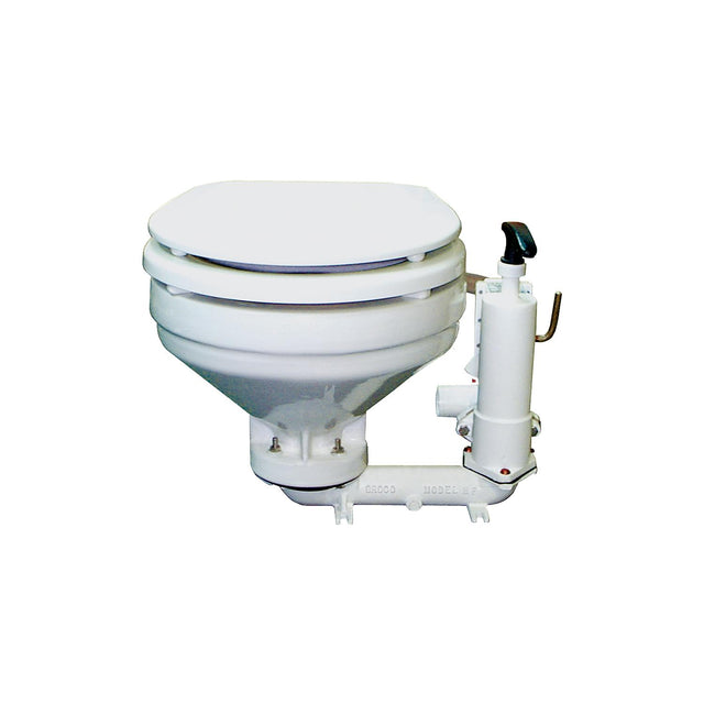 Groco HF Hand Operated Toilet With Bronze Base - White