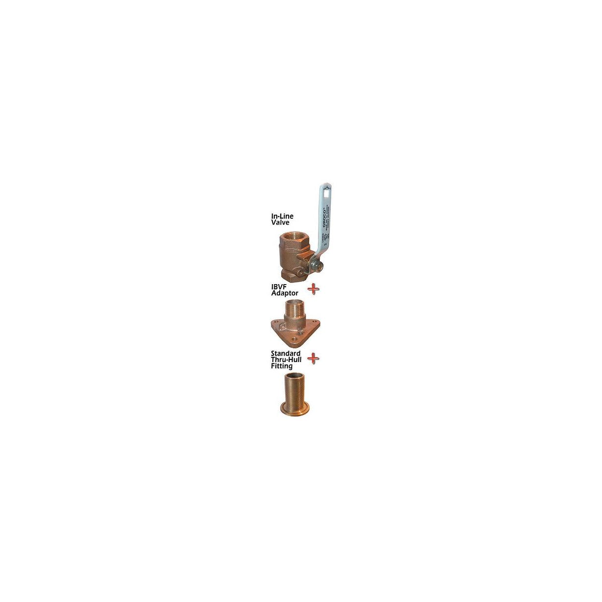 Groco IBV-F Bronze Flanged Adaptor For In-line Ball Valve to Thru-Hull