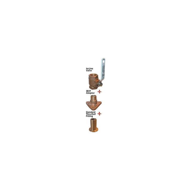 Groco IBV-F Bronze Flanged Adaptor For In-line Ball Valve to Thru-Hull