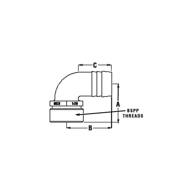 Pipe-To-Hose Adapter, 90°