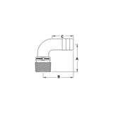 Groco PTHC Bronze Standard Flow 90° Pipe-To-Hose Adapter With NPT Thread