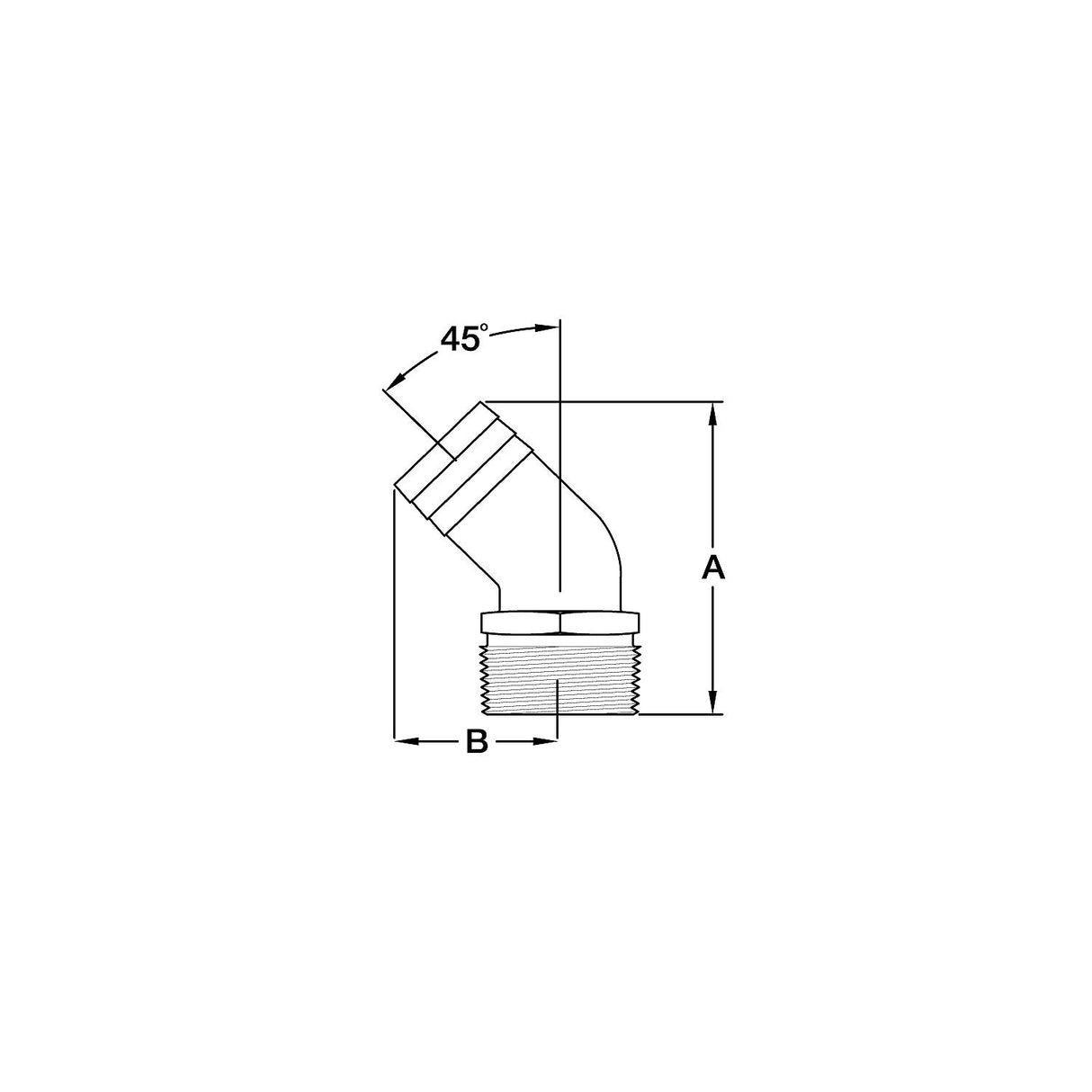 Groco PTHD Bronze Standard Flow, 45 Degree, Pipe-To-Hose Adapter With NPT Thread