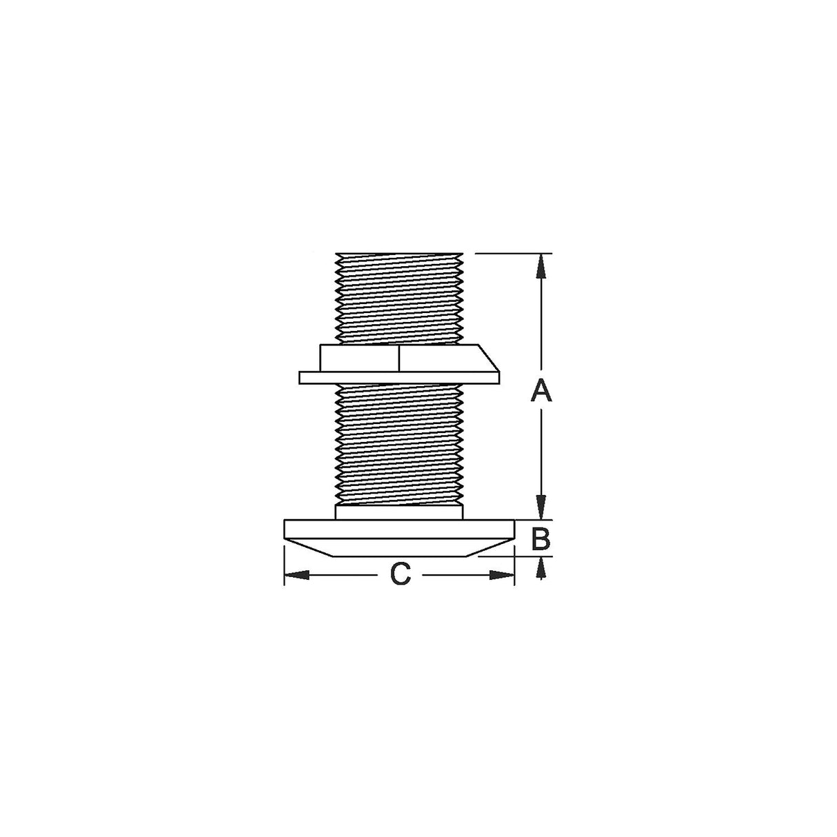 1-1/4" Thru-Hull With Nut