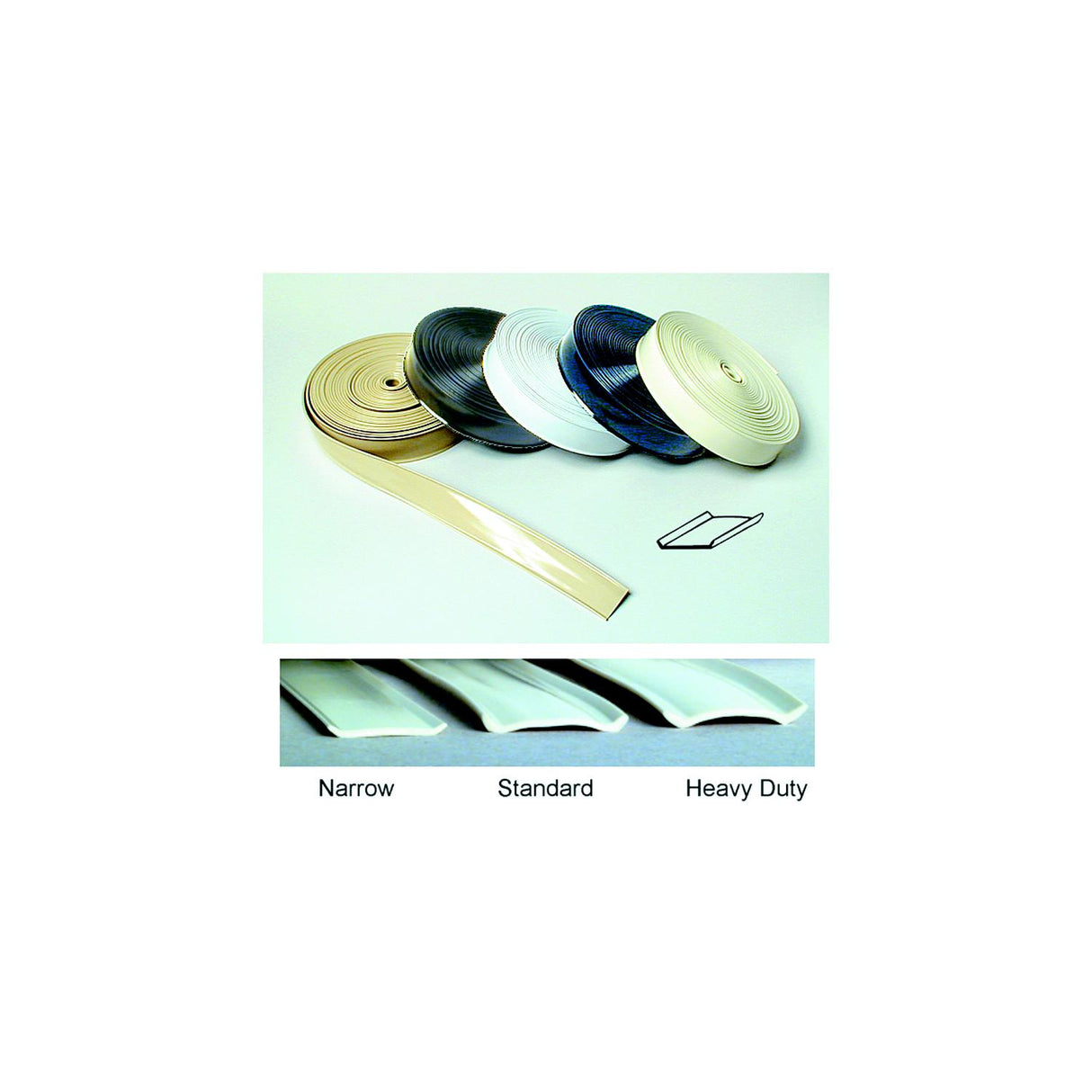 Heavy Duty Vinyl Insert Trim Molding - 1" x 100' - Black