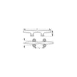 Sea-Dog 041708 Heavy Duty Stainless Steel Open Base Cleat, 8"